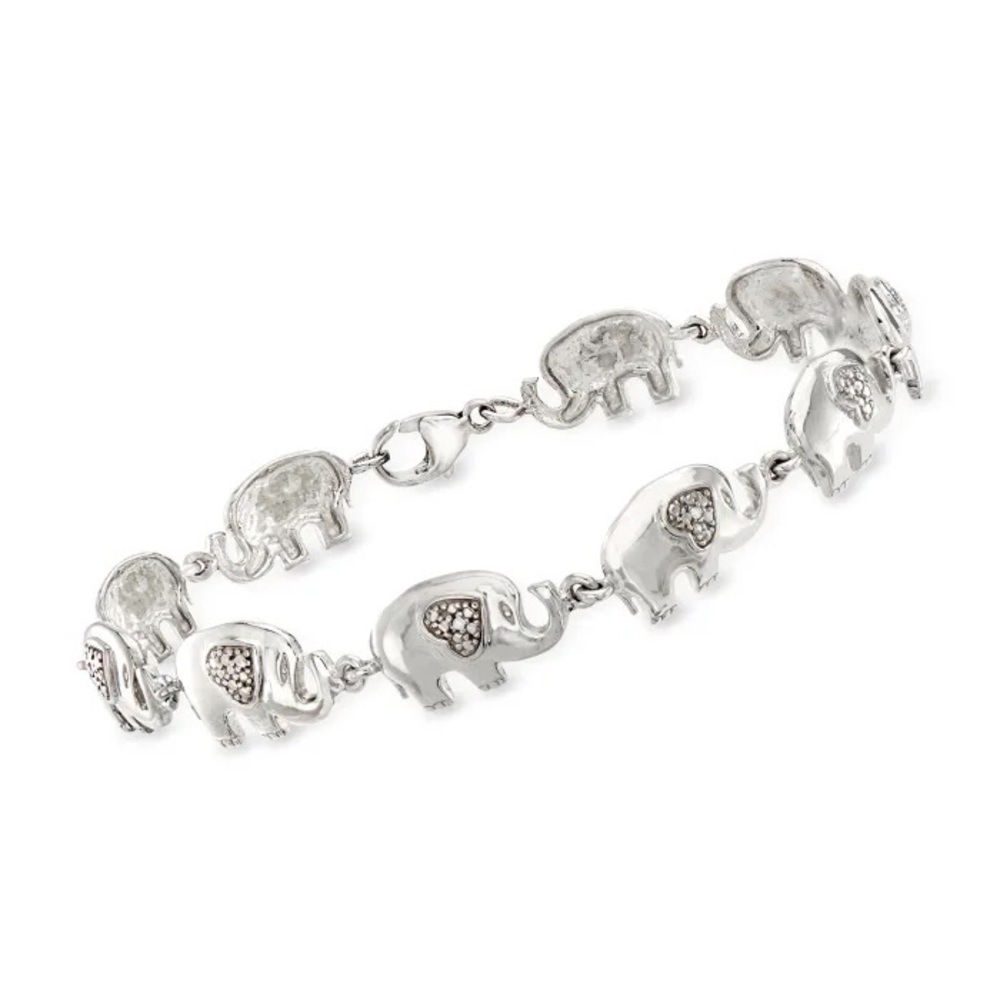 Sterling silver elephant bracelet